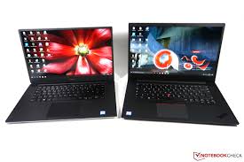 Dell XPS sleek unibody profile compared to carbon fiber industrial reinforced shell of Lenovo ThinkPad